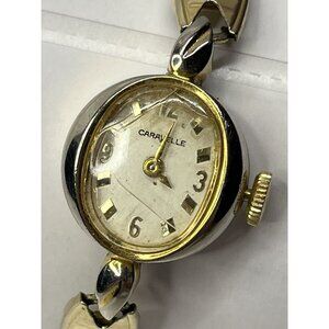 Vintage Caravelle Ladies Manual Wind Watch Working Gold Tone Made In Hong Kong